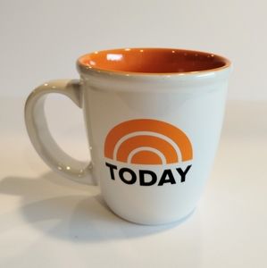 Today NBC Morning TV Show Coffee Cup Mug 2014 12oz. Advertising Orange White